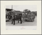 Burro-drawn cart of Mr. Leatherman, Pie Town, New Mexico