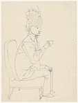 Untitled [Seated woman with coffee cup]