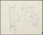 Untitled [Female nude seated on bed]