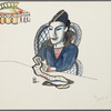 Untitled [Woman seated at table, sewing]