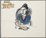 Untitled [Woman seated at table, sewing]