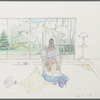 Untitled [Seated figure before huge picture window; landscape in background]