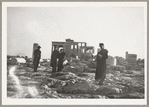 Lisan Kay (right) with tour guide, pianist Hubert Carlin, and Virginia Lee in front of the Temple of Athena