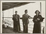 Lisan Kay, Yeichi Nimura, and Virginia Lee on ship en route to Cuba