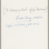 Performance of A Changing Wind aka Rashomon