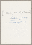 Performance of A Changing Wind aka Rashomon