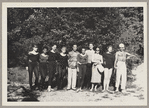 Yeichi Nimura (center) with the cast of Tropic Etude at Jacob's Pillow: Leslie James, Toriana Santiago, Nora Schaerer, Judy Fischer, Veronika Mlakar, Dean Crane, Lisan Kay, Cynthia Gutierrez, and Jose Gutierrez