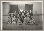 Lisan Kay and Litia Namoura (back row, center) and Ruth St. Denis (seated, center) pose with dancers from St. Denis's David ballet at the Ballet Arts Center for Dance in New York City