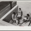 Family on terrace in Greenbelt home, Maryland