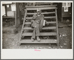Coal miner waiting for lift home. Capels, West Virginia