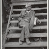 Coal miner waiting for lift home. Capels, West Virginia