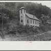 Church also used for union hall in coal mining town, Capels, West Virginia