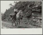 Coal miner's wife bringing groceries from company store, Caples, West Virginia