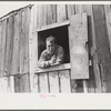 Coal miner looks out of window in his home, Bertha Hill, Scotts Run, West Virginia