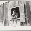 Coal miner looks out of window in his home, Bertha Hill, Scotts Run, West Virginia