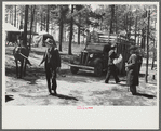 Horse and mule traders from Atlanta set up temporary camp to sell to nearby farmers near Covington, Georgia