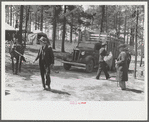 Horse and mule traders from Atlanta set up temporary camp to sell to nearby farmers near Covington, Georgia