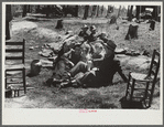 Horse and mule traders from Atlanta set up temporary camp to sell to nearby farmers near Covington, Georgia
