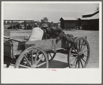 Outside the cooperative store on Saturday morning, Gees Bend, Alabama. Man in wagon is Earl Lee Young