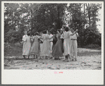 Schoolchildren doing dance on May Day health day at Ashwood Plantation, South Carolina
