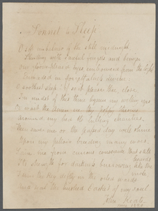 John Keats collection of papers