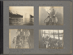 An island in Wolsteinholm Sound ; View of Erik from foremast head ; Closer view from aloft, showing decks crowded with whale meat, Eskimos, and dogs ; Eskimo enjoying our trade tobacco