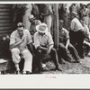 Spectators at auction sale of house and household goods, York County, Pennsylvania