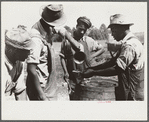 A portable cane mill. The owner gets every sixth gallon for making the sorghum syrup. This is on the property of a Negro owner, Wess Cris, a tobacco farm of about 165 acres in a prosperous Negro settlement near Carr, Orange County, North Carolina