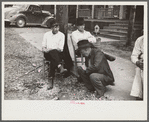 Picketing. Copper miners on strike waiting for scabs to come out of mines. Ducktown, Tennessee