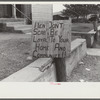 Picket's sign outside copper mine during strike. Ducktown, Tennessee