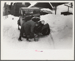 Hired man on farm near Woodstock, Vermont, usually empties the radiator in his car every evening and refills it again with water in the morning to save the cost of antifreeze