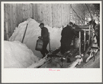 Mr. Gilbert and hired man had to haul all their water in milk cans during winter months as all other sources of water supply were frozen. Woodstock, Vermont