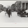 Center of Woodstock, Vermont on Saturday afternoon after snow storm