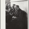 Townspeople listening to discussion during town meeting, Woodstock, Vermont