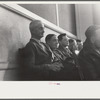 Townspeople listening to discussion during town meeting, Woodstock, Vermont