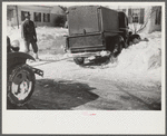 Delivery truck in the driveway. Woodstock, Vermont