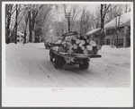 Hauling logs to the mill. Woodstock, Vermont
