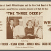 Promotional card for the television program The Three Deeds