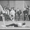 Lydia Abarca and Derek Williams performing Pas de Deux from dance production Agon. Audience includes [L-R]: Arthur Mitchell, Princess Margaret, Lord Snowdon, Karel Shook and Roman Brooks