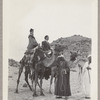 Lisan Kay and Yeichi Nimura riding camels in Egypt