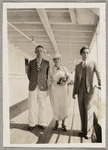 Hubert Carlin, Dora P. Young, and Yeichi Nimura on the S.S. Cuba en route to Havana