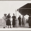 Dora P. Young, Virginia Lee, Madame Sanchez, Lisan Kay, two unidentified women, and Madame Chibos at the Yacht Club in Havana
