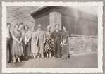 Yeichi Nimura and Lisan Kay (far right) with Virginia Lee (fourth from left) and members of her family in Muncie, Indiana