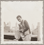 Yeichi Nimura and his cat