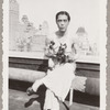 Yeichi Nimura holding his cats Wang and Ting on the roof of Carnegie Hall