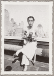 Yeichi Nimura holding his cats Wang and Ting on the roof of Carnegie Hall
