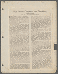 "West Indian Composers and Musicians"