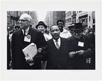 Dr. Benjamin Spock, Dr. King, and Monsignor Rice of Pittsburgh march in the Solidarity Day Parade at the United Nations Building, April 15, 1967