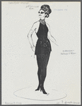 Costume sketch [photocopy] and swatches for the stage production Sweet Charity