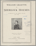 Portrait of William Gillette in Sherlock Holmes, with a handbill for the production mounted on verso